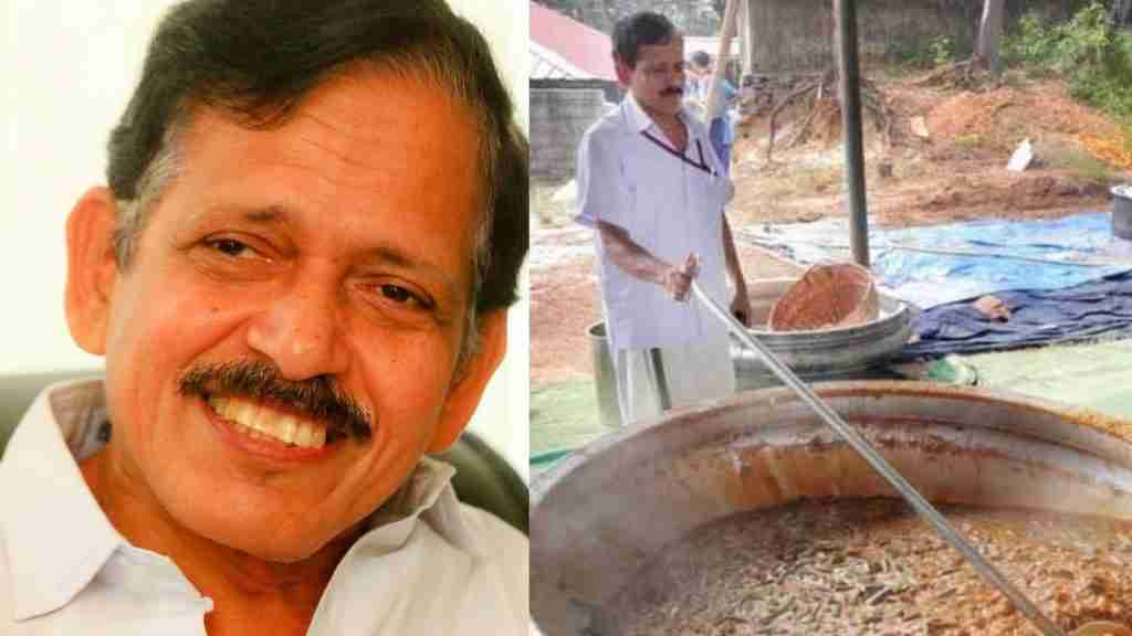"രുചിക്കൂട്ടുകളുടെ തമ്പുരാൻ, സാക്ഷാൽ പഴയിടം മോഹനൻ നമ്പൂതിരി ! വെറുമൊരു സാധാരണക്കാരനായി നിന്ന് സദ്യ ഒരുക്കുന്നു" കുറിപ്പ്